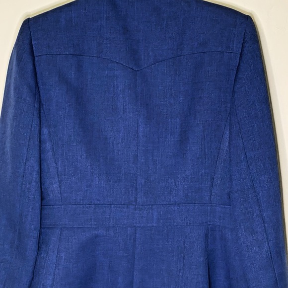 Le Suit Essential Women's Blazer Sz 6 Blue Tweed Three-Button Jacket - Picture 5 of 8